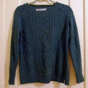 Woolrich teal cable-knit sweater